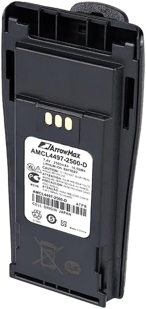 Miniatura 2 de Arrowmax Paquete de 10 baterías de litio de alta capicidad 10PS-AMCL4497-2500-D para Motorola CP200 MOTOTRBO CP200D EP450 como NNTN4497