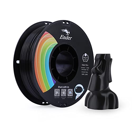 Creality Black PLA+ Filament 1.75mm, 3D Printer Filament Strong Toughness No-Tangling Vacuum Packaging 3D Printing Filam