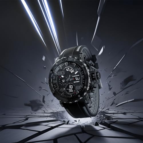 Image of Carlington Velocity Series Analog-Digital Sports Watches for Men and Boys with Alarm, Stopwatch, Backlit Display, Dualtime, Silicone Rubber Strap, Water & Shock Resiatant - CT 8136