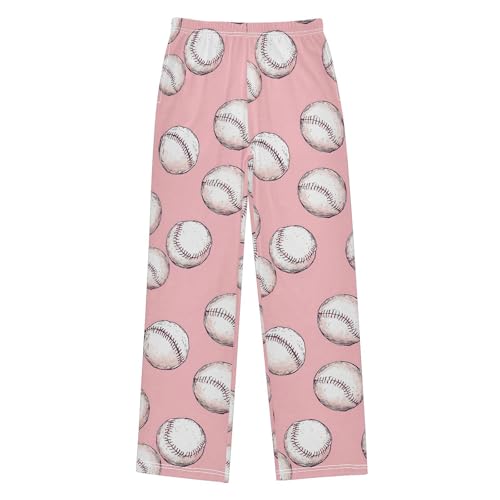 Pajama Pants Baseball Ball Pattern Long Sleep Pants Lounge Bottoms