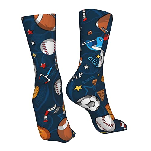 Evius Blijf stijlvol en comfortabel met sporthonkbalwedstrijdsokken voor mannen en vrouwen - de perfecte casual compressiesokken voor halverwege de kuit met trendy modieuze print tot halverwege de - Afbeelding 6