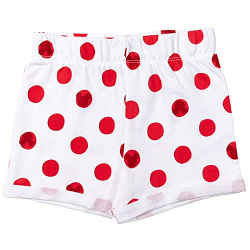 Disney Minnie Mouse Infant Baby Girls Tank Top French Terry Shorts And Scrunchie 3 Piece Outfit Set Polka Dots Red 18 Months #TOP3