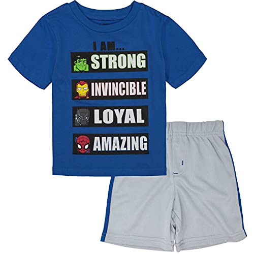Marvel Avengers Toddler Boys Mesh Athletic T-Shirt Shorts Set 4T