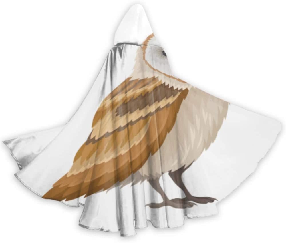 Kawaii búho animal noche pájaro adulto capa capa con capucha 59 pulgadas para Navidad Halloween cosplay disfraces