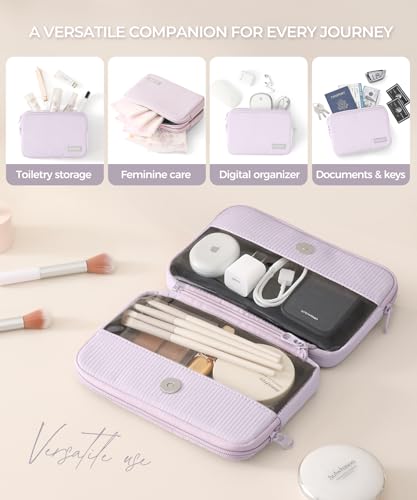 EPEDAL24 Preppy Makeup Bag, Rectangle Double Detachable Cosmetic Organizer, Clear Side Panel Portable Travel Pouches for In-Flight Essentials, Beauty & Tech Accessories, Gift for Women — view 5
