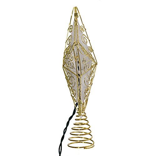 Estrella para árbol de Navidad Kurt Adler dorada con 10 luces de reflejo 6