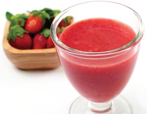 Glass of strawberry juice