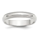 Anillo de boda de plata de ley 925 maciza de 4 mm