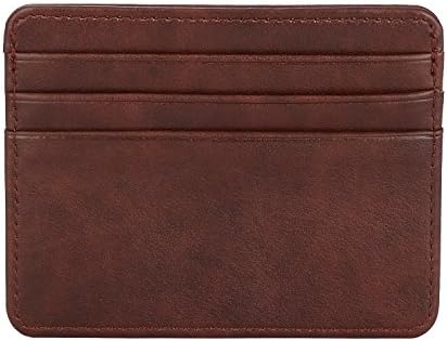 Men's Leather Wallet Credit Card Case Holder - Unique Credit Card Purse for Men