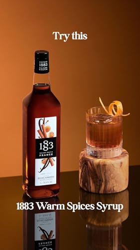 Image of 1883 Warm Spices Syrup for Coffee and Drinks - Made in France, 1 Liter Glass Bottle