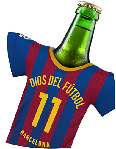 myfanshirt Camiseta de fútbol para Barcelona Camiseta de casa Hombre Neopreno Enfriador de Cerveza Enfriador de Botellas Dios del Futbol by SPSPT