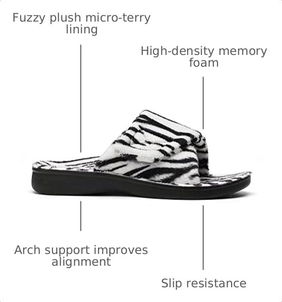 Image of SOLLBEAM Women's Plantar Fasciitis Fuzzy House Orthopedic Adjustable Slippers With Arch Support Orthotic Heel Cup Sandals For Ladies