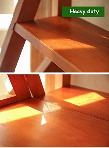 Taburete alto ensanchado y transformable en escalera de madera de 4 pasos 5