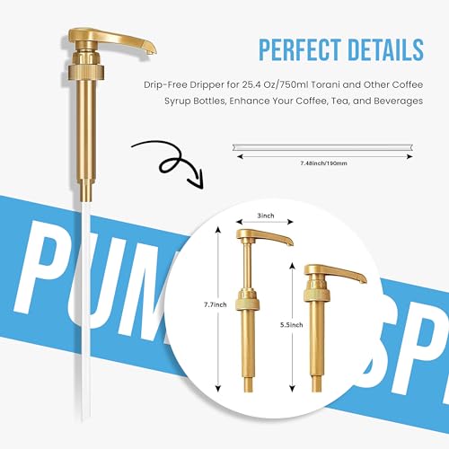 Syrup Pump Dispenser with Torani Sugar Free Peppermint Syrup for Coffee, 25.4 oz Bundle - Syrup Pump Dispenser Compatible With Torani Flavor Coffee Syrup - image 2