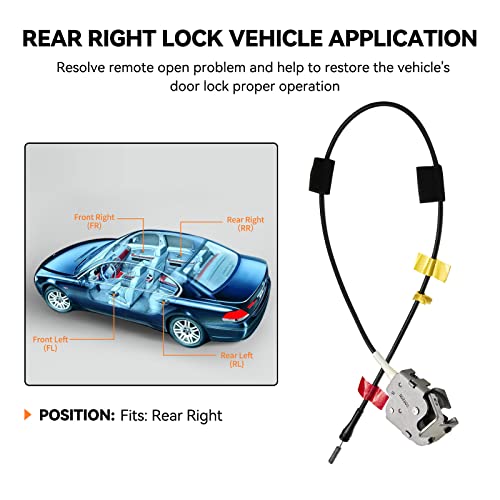Image of SYERAL Door Latch Cable Passenger Side Rear Right 6L3Z-18264A26-A Compatible with Ford1997-2003 F-150,1997-1999 F-250 Extended Cab Rear Upper Door Latch Lock Cable Assembly
