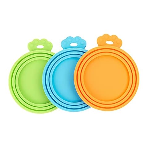 PetBonus Pet Can Lids for Dog Food Tins, Universal Silicone Cat Food Can Covers for Tins, 1 fit 3 Standard Size Cat Dog Food Toppers, BPA Free Dishwasher Safe (3 Pack) Cover