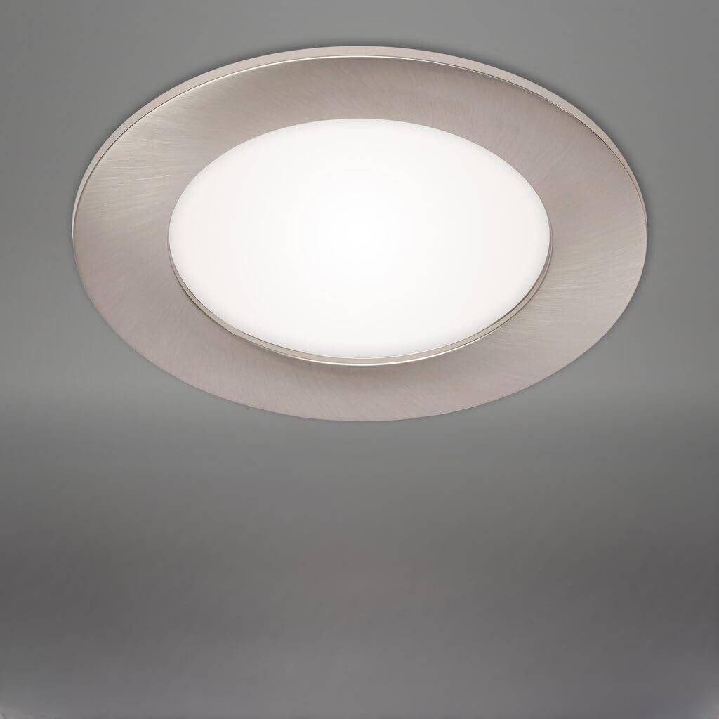 Briloner LED Einbauleuchte Lampe Kunststoff matt-nickel 120mm