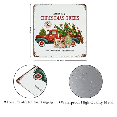 Panneau de Noël rétro en métal de 38 cm, style rustique et durable - 4