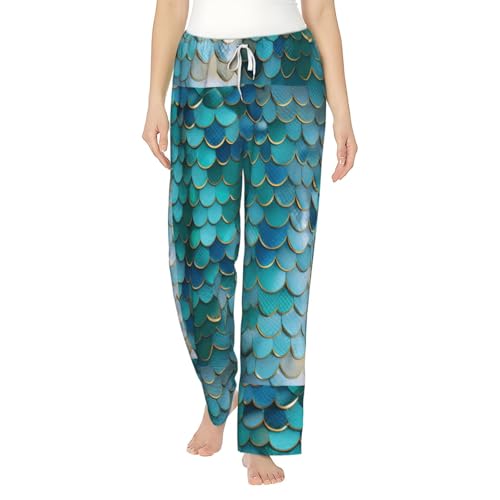 Pantalon de pyjama flanelle femme sirène contre le froid nocturne avec poches