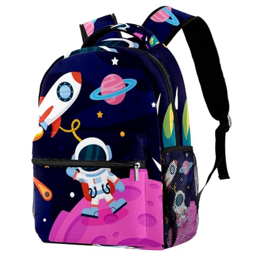 Sac à dos d'école astronaute multicolore pour filles et garçons de 29.4x20x40cm