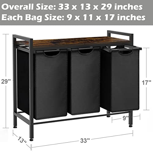 Whoonba MCM-LH-BLK-3 Large Laundry Hamper Sorter thumb #6