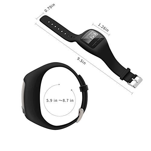 BATAUU Fitness Tracker, 3D Digital Watch Pedometer for Walking & Running, Simply Operation, Accurate Step Counter,Walking Distance Miles & Km, Calorie Counter, Activity Time (Black)