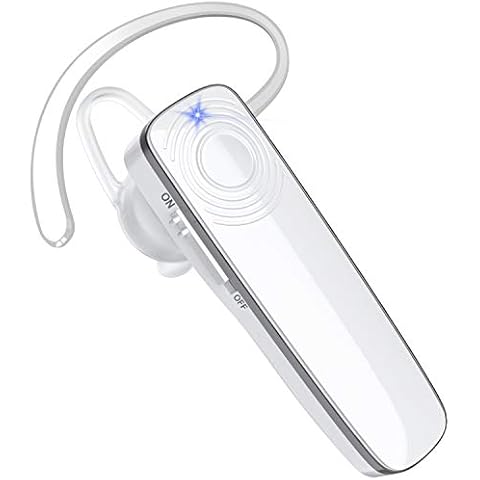 New bee Bluetooth Headset Mobile Phone Ultralight Wireless In-Ear Bluetooth Headset with Stereo Sound Hands-Free Kit for Phone, Pad, Samsung, Huawei (White) Cover