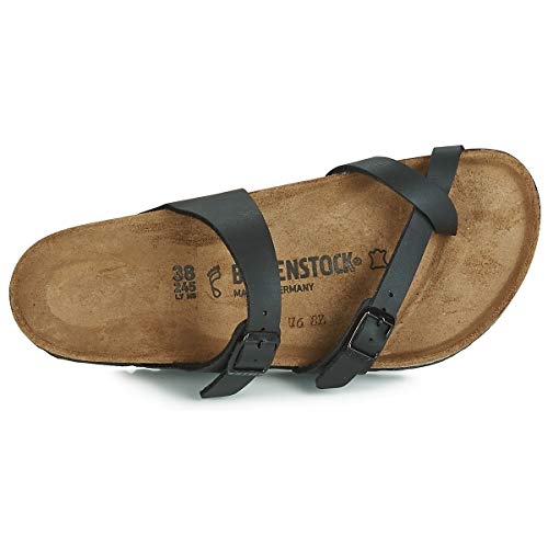 Image of Birkenstock Women's Mayari Birko-Flor Flip Flops, Black (Black), 2.5 UK (35 EU)