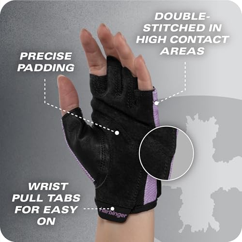 Harbinger Power Gloves 3.0 - Durable Half Finger Weightlifting Gloves With Adjustable Wrist Closure, Breathable Leather Palm thumb #1