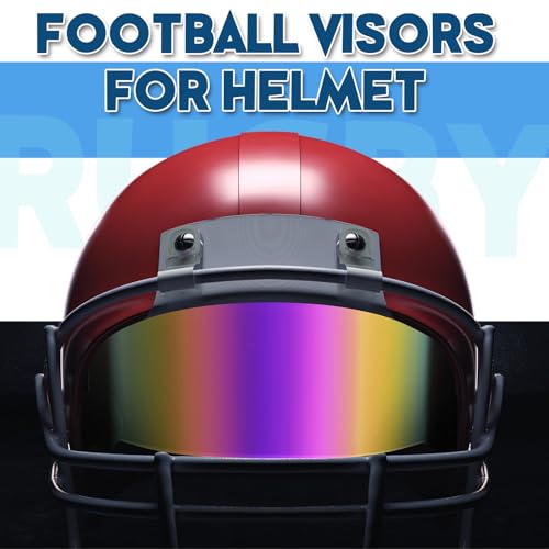 Image of Xuhal 2 Pcs Football Visor for Youth Adult Football Helmet Visor Lacrosse Helmet Eye Shield Eye Protection for Sport(Clear and Purple)