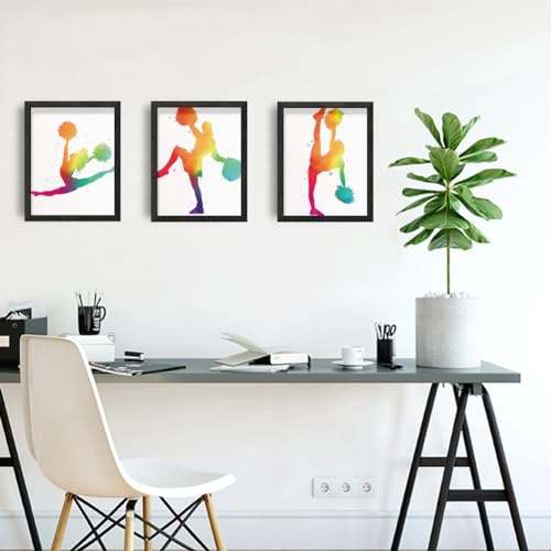 INFUNLY Set of 6 CheerLeader Abstract Wall Art Print Gymnastics Girl Posters Print 8x10inch UNFRAMED Aesthetic Gradient Ink Canvas Painting Pictures for Team Gift Cheer Team Fan Club Bedroom Decor - Image 3