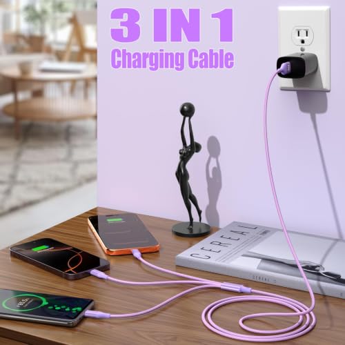ac AMAZON 3 in 1 Charging Cable,Multi Charger Cable 12w USB Phone Multiple Charger Cord - image 4