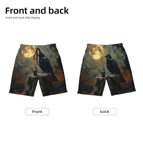 Boys Beach Board Shorts Swim Trunks Summer Kids Youth 3D Swimming, Raven Moon Cool2