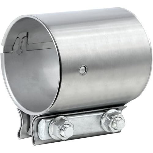 PALOZO 2.25 inch Exhaust Clamp Butt Joint Exhaust Band Clamp Sleeve Coupler 304 Stainless Steel
