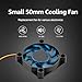 GDSTIME 50mm Fan 3 Pin, 12V 50x50x10mm Mini DC Brushless Cooling Fan Replacement for CPU Heatsink, Northbridge Cooler (2 Pack)