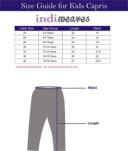 Image of indi weaves Girls Super Soft Cotton Solid Capri Pants Pack of 2