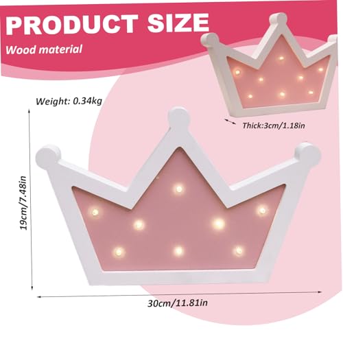 Corona con luz LED para pared de madera a pilas decoración infantil 4