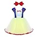 IEFIEL Vestido Princesa de Fiesta para Niña Infantil Vestido Elegante Manga Gigote de Cumpleaños Disfraz Princesa de Navidad Carnaval Azul&Amarillo 18-24 Meses