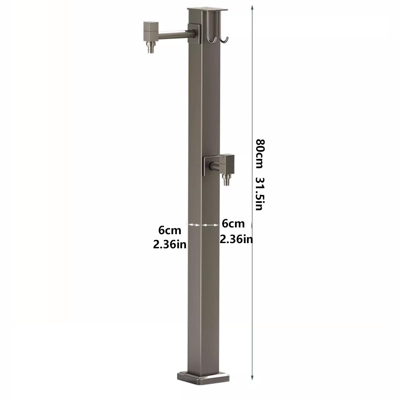 Robinet Exterieur Jardin Colonne d'eau,Colonne d'eau sur Pied avec Robinet, Acier Inoxydable 304, avec Conception à Crochet,pour l'irrigation et Le Lavage des fermes.