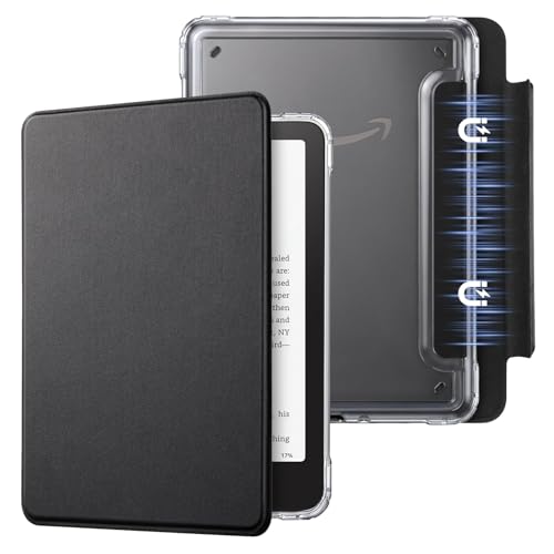 Image of CoBak Detachable Magnetic Case for 6 inch Kindle 11th Gen (2024 and 2022 Release) - Ultra Slim Transparent Clear TPU Back Shell Protective Cover with Auto Wake /Sleep for Kindle 11th Generation
