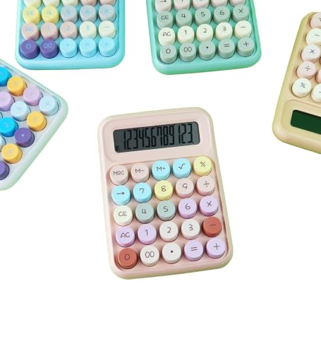 Pembe Renkli Retro Tuşlu Daktilo Hesap Makinesi
