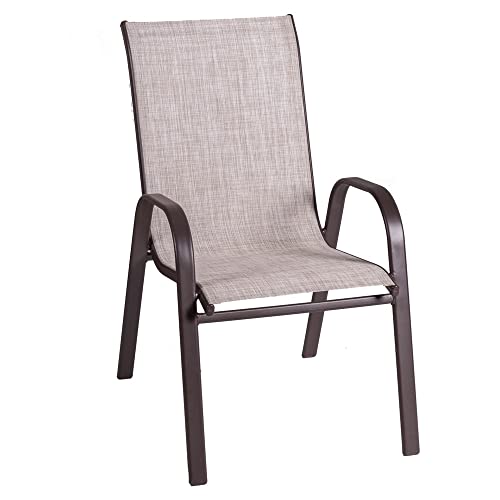 LOLAhome Silla apilable de Acero marrón para jardín y Exterior Garden