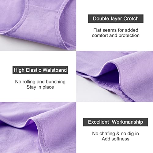 Image of Women's High Waist Cotton Underwear Soft Brief Panties Decorated with Lace Regular and Plus Size