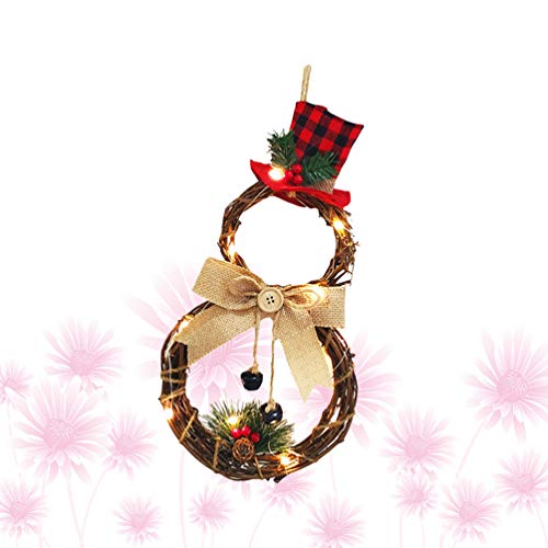 Amosfun Grinalda com pingente de porta de Natal (sem bateria), Redondo, Tamanho 2