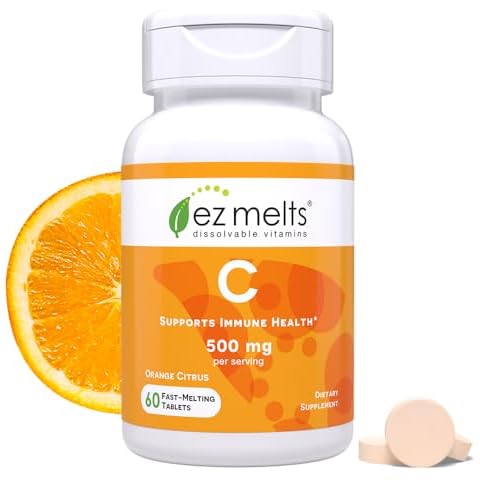 EZ Melts Dissolvable Vitamin C 500 mg, Sugar-Free, 1-Month Supply Cover