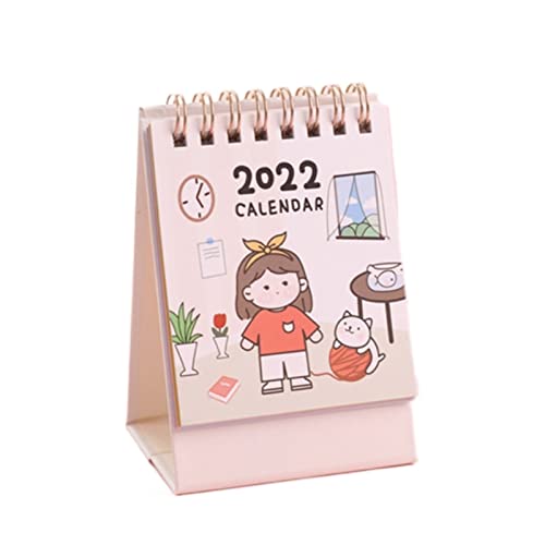 HUMINGG Calendario Calendario Creativo Familiar 2022 Lindo Mini Desktop for la Oficina de la Oficina Decoración de Escritorio Péndulos portátiles Calendario (Color : A, Size : One Size) Cover
