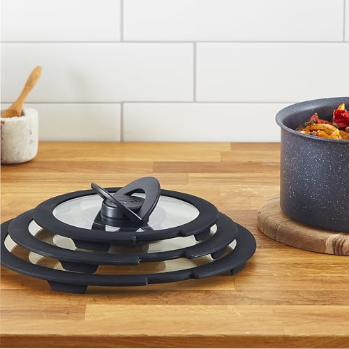 Tefal Ingenio Glasdeckel 3-tlg. Set 16/18/20 cm mit Klappgriffen, kompatibel mit Ingenio Topf und Pfannensets, stapelbar… – Ansicht 3