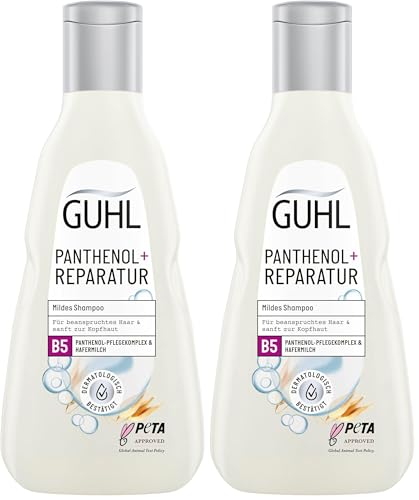 Guhl Panthenol + Reparatur Shampoo - Inhalt: 250ml - Mildes Shampoo - Haartyp: beansprucht - Sanft zur Kopfhaut (Packung mit 2)