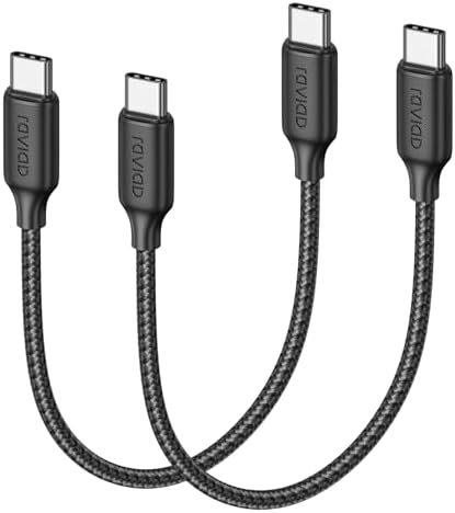 RAVIAD USB C Kabel 100W [2Stück 0.3M] PD3.0 Schnellladekabel USB C auf USBC | Nylon Geflochten QC3.0 Ladekabel USB-C Ladegerät für iPhone 16 15 Pro Galaxy S24 S23 S22 Pixel 7 iPadP