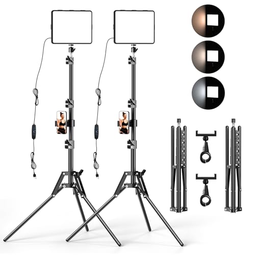 ALTSON 2 Packs Video Light Kit, LED Studio Light, 2700-6500K